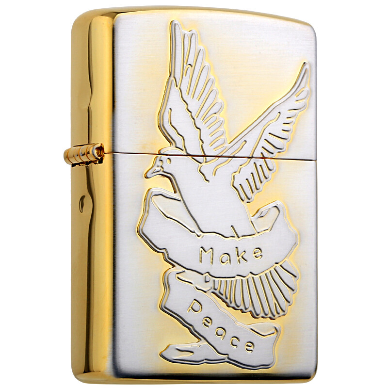 Zippo Lighter dove golden mirror badge zbt-3-82a kerosene windproof lighter