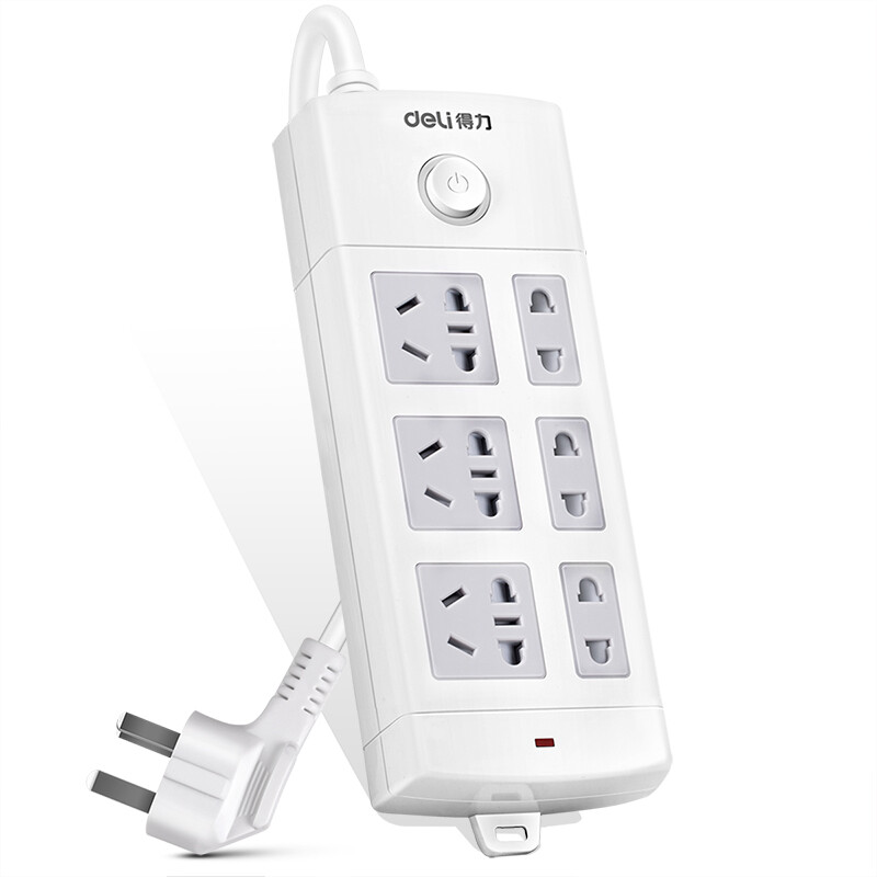 Deli 18209 new national standard 6-bit 3M main control switch socket / plug row / patch panel / wiring board / plug row / drag panel