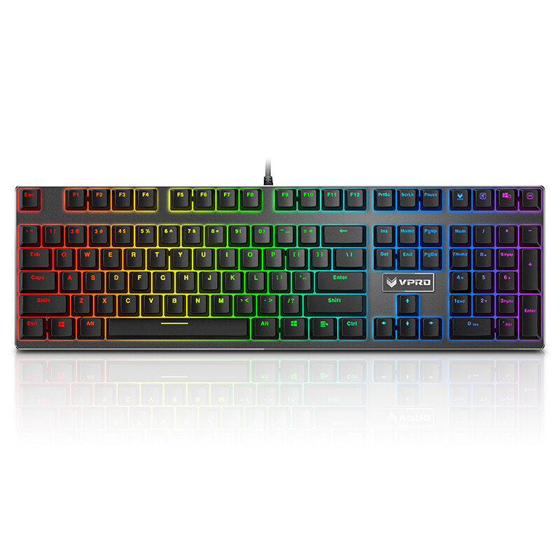 Rapoo v700rgb alloy version magic color backlight game mechanical keyboard game keyboard backlight keyboard computer keyboard notebook keyboard black green axis
