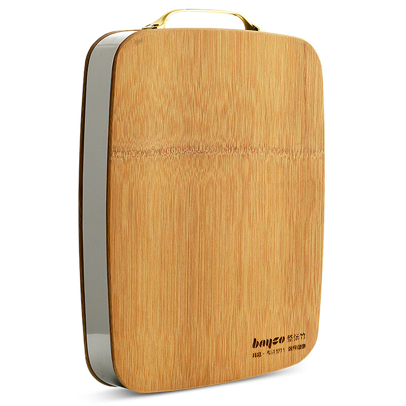 Baige bayco whole bamboo chopping board stainless steel edging thickened whole bamboo chopping board 36 * 26 * 4cm chopping board bx4885