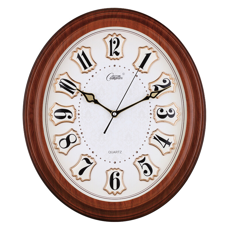 Compas wall clock European style large antique silent wall watch modern fashion clock creative simple quartz clock c3071 deep mahogany