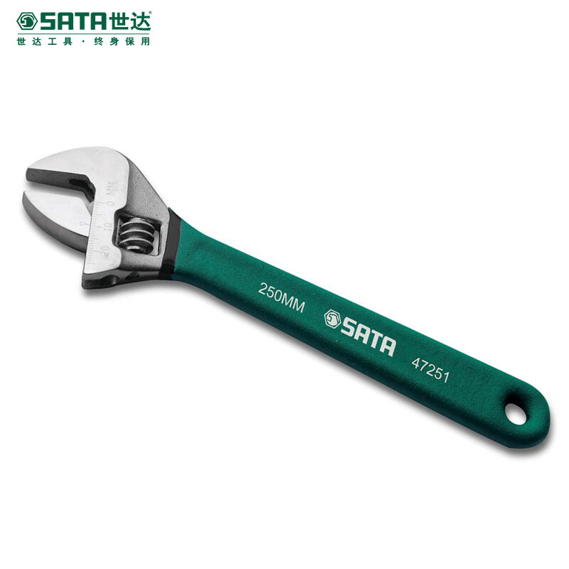 SATA plastic dipping European adjustable wrench 12 inch open end self tightening wrench adjustable wrench multifunctional adjustable wrench hardware tools 47252 in stock