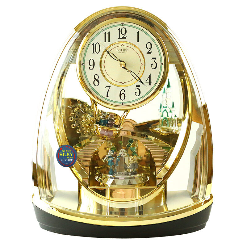 Rhythm modern quartz clock European creative sweep second silent crystal pendulum metal paint living room office 31cm luxury rotation 4sg725wr18d