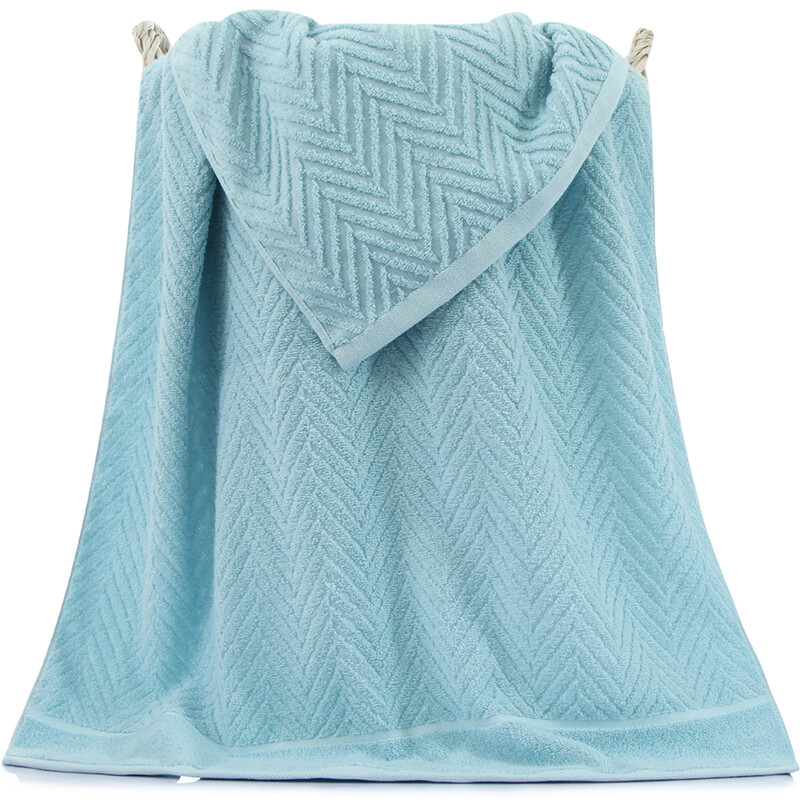 Sanli pure cotton class a standard simple and elegant large bath towel 70 × 140cm men's and women's soft and comfortable absorbent body wrap bean green