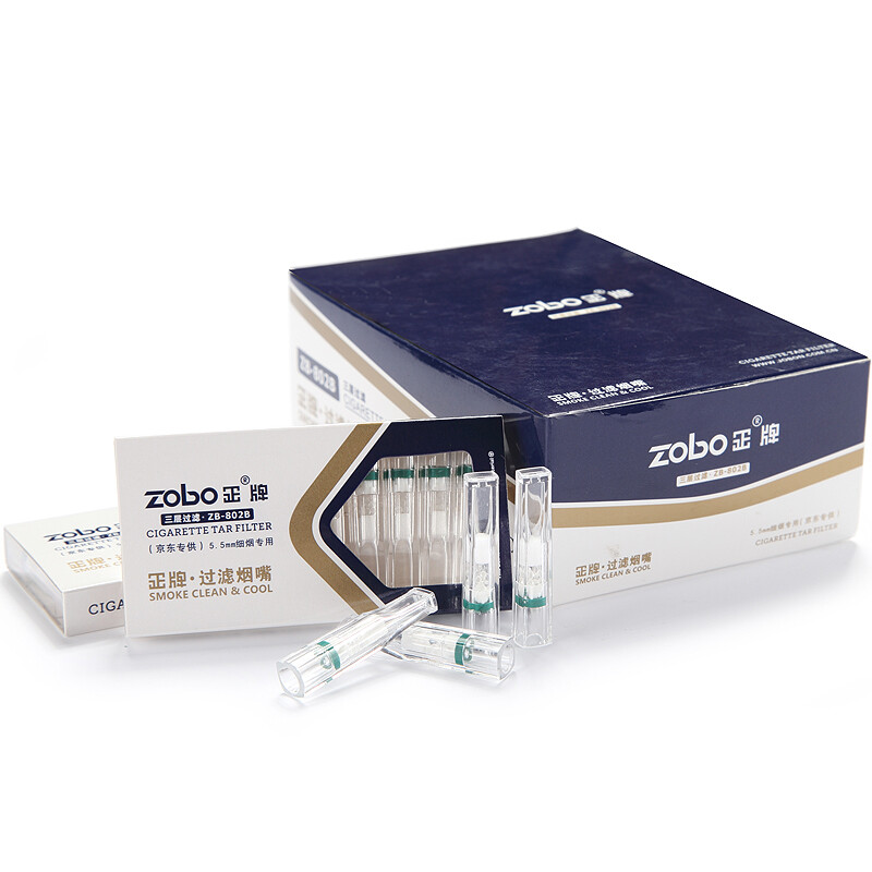 Genuine [only for small cigarettes] microporous filter bead fiber Triple Filter disposable cigarette holder zb-802b (10 pieces * 12 boxes) Jingdong is specially for transparent white