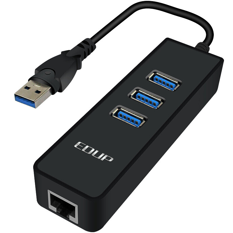 EDUP EP-9606 USB3. 0 Gigabit wired network card 3-port 3.0hub RJ45 network cable converter