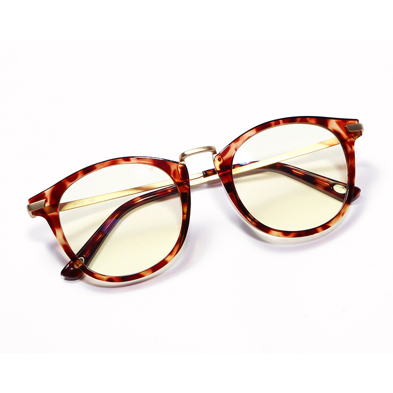 Take good care of her AHT anti blue light and anti radiation glasses retro round frame flat glasses computer goggles men and women