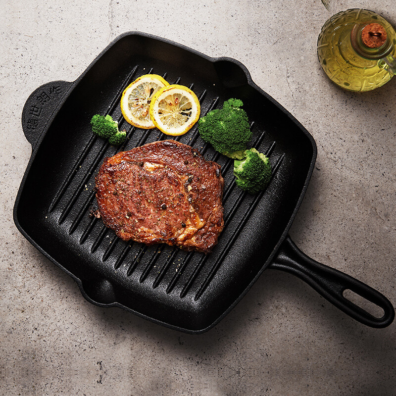 Deslon Defeng cast iron steak frying pan 26cm square flat bottom steak pan dfs-j907b