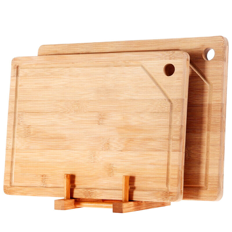 Jiachi bamboo classified chopping board cutting board baby auxiliary food board two-piece set chopping board rack jc-1971 (40 * 30 * 1.7 + 36 * 26 * 1.7)