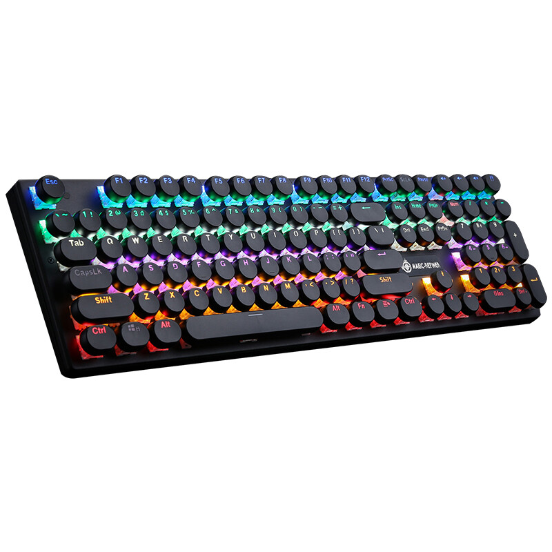 Magic-refiner 1505 mixed light retro round key cap 108 key chicken eating professional e-sports game mechanical keyboard green axis