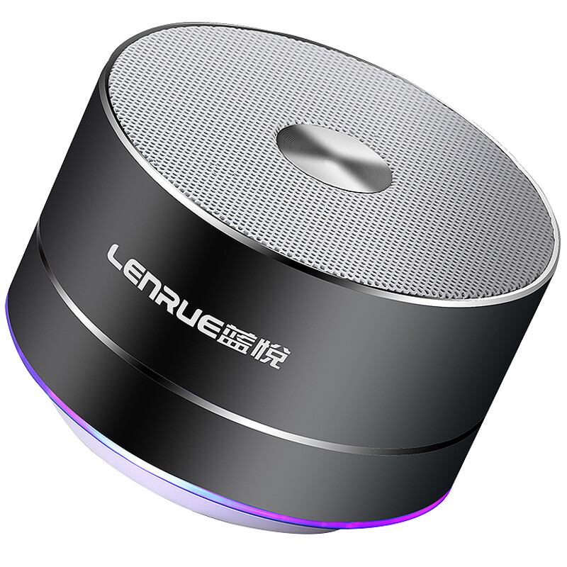 Lenrue A2 wireless Bluetooth speaker mini portable card subwoofer mobile phone small sound small steel gun computer speaker space gray [500mah battery]