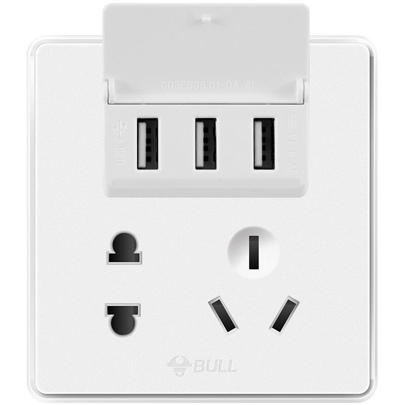 Bull switch socket G18 series five hole multi position USB socket 86 panel g18e536 white concealed installation
