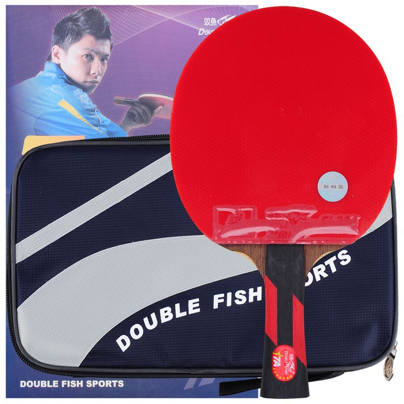 Pisces table tennis racket straight racket single racket 8-star 8-star carbon base plate double-sided reverse glue 8a-e short handle