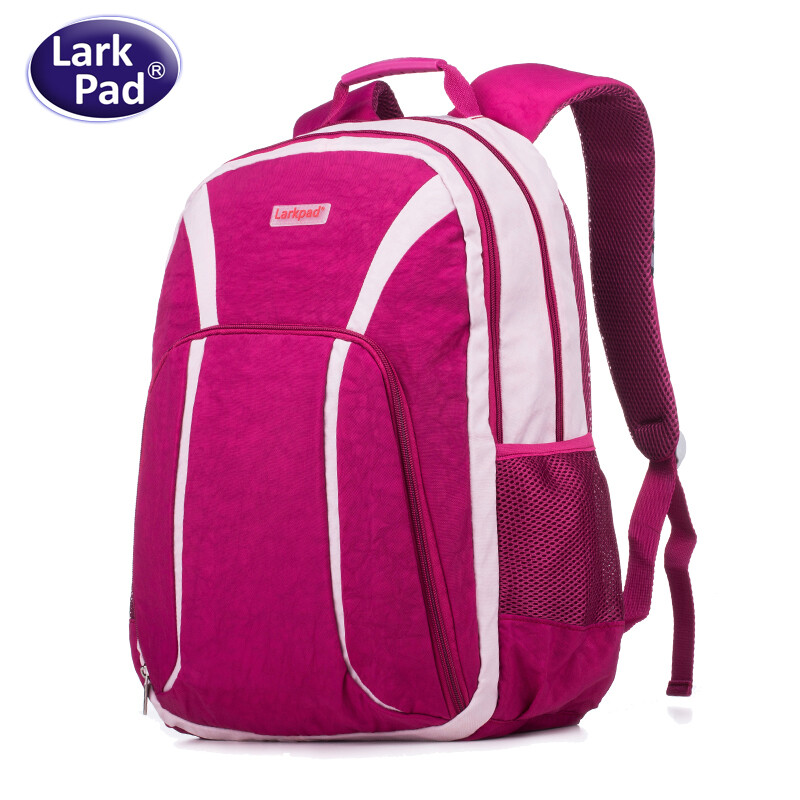 Larkpad lekepai leisure backpack middle school student schoolbag men's and women's fashion lightening Backpack Light large capacity computer bag rose red