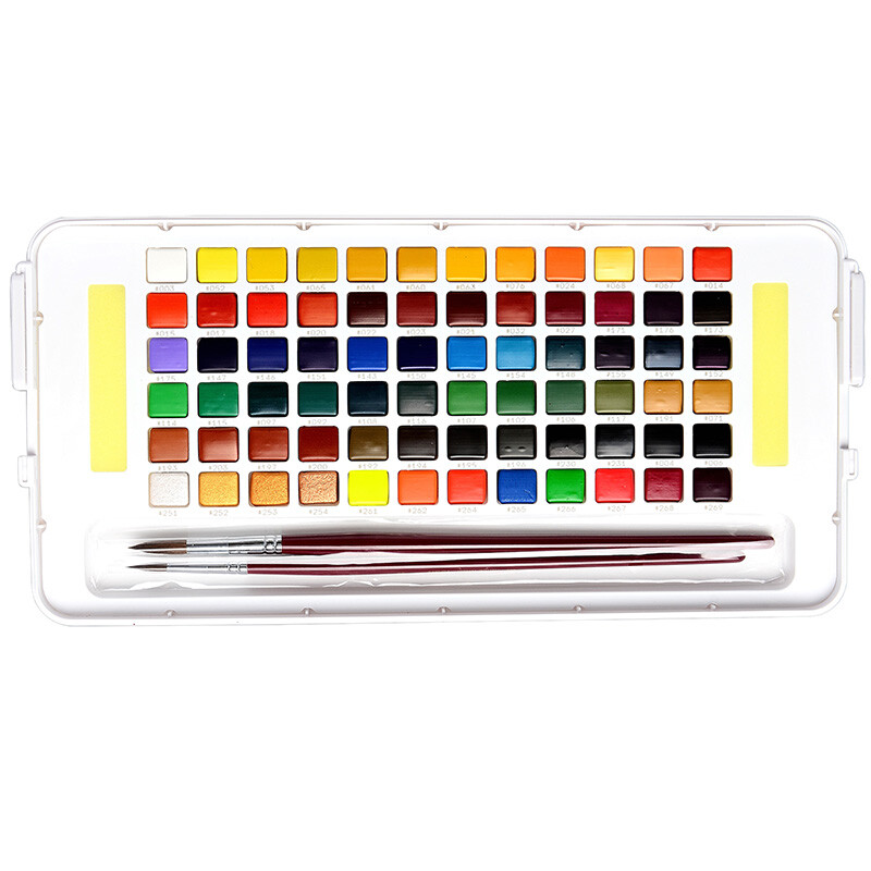 Sakura solid watercolor pigment 72 color set ncw-72c Netherlands Terrence portable Transparent Watercolor sketching student painting supplies