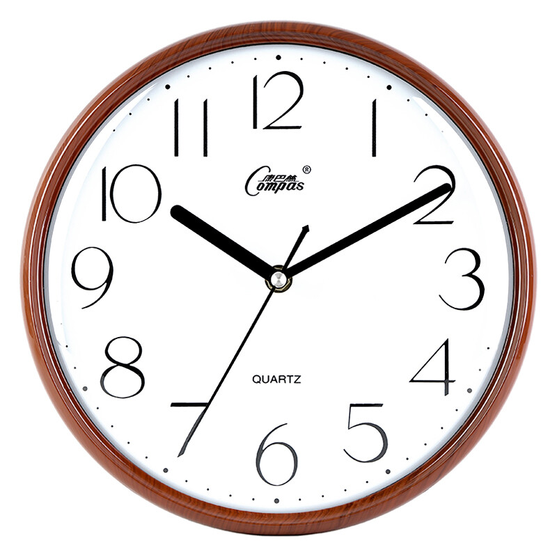 Compas wall clock creative mute living room clock fashion simple clock bedroom wall watch electronic quartz clock c2998 coffee wood
