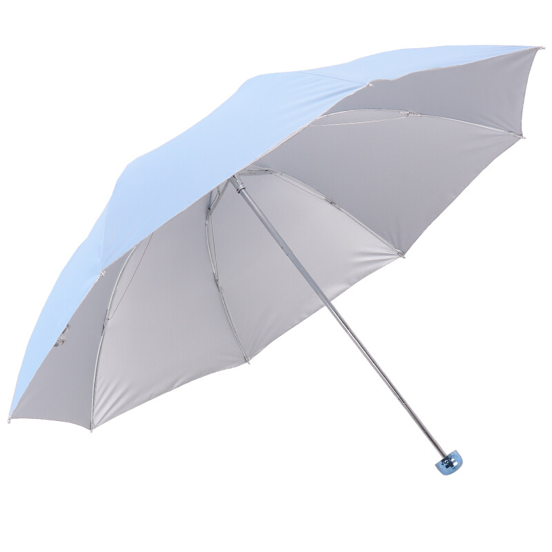 Paradise umbrella silver glue high density polyester three fold ultra light sunny umbrella sun umbrella Tianlan 336t