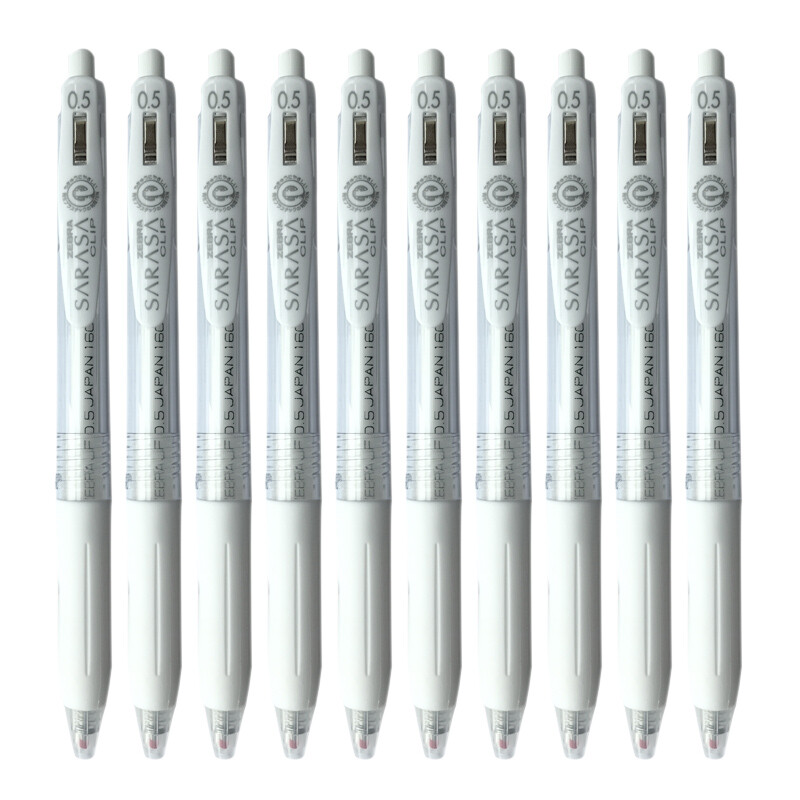 Japanese zebra brand (zebra) jj15-mkw push neutral pen signature pen 0.5mm gouache white 10 pieces, imported with original packaging