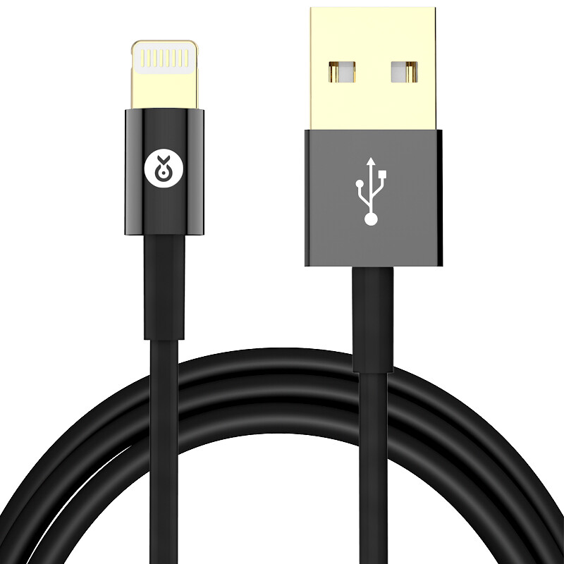 Biaze Apple 8 / 7 / 6 data cable gold plated 1.2m black mobile phone charger cable power cable supports iPhone 5 / 6S / 7 plus / 8 / X ipad Mini k26