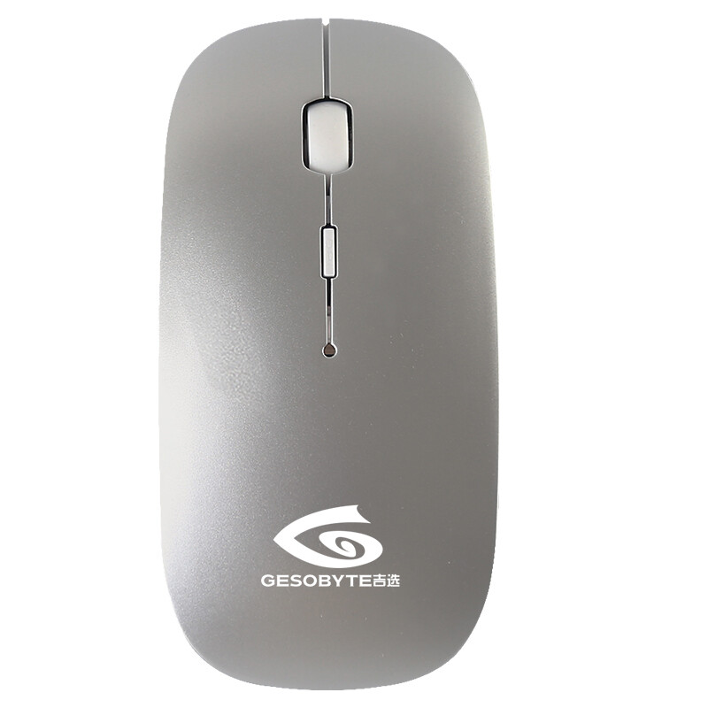 Gesobyte B10 rechargeable Bluetooth silent wireless mouse shiny silver silent polymer lithium battery light and portable