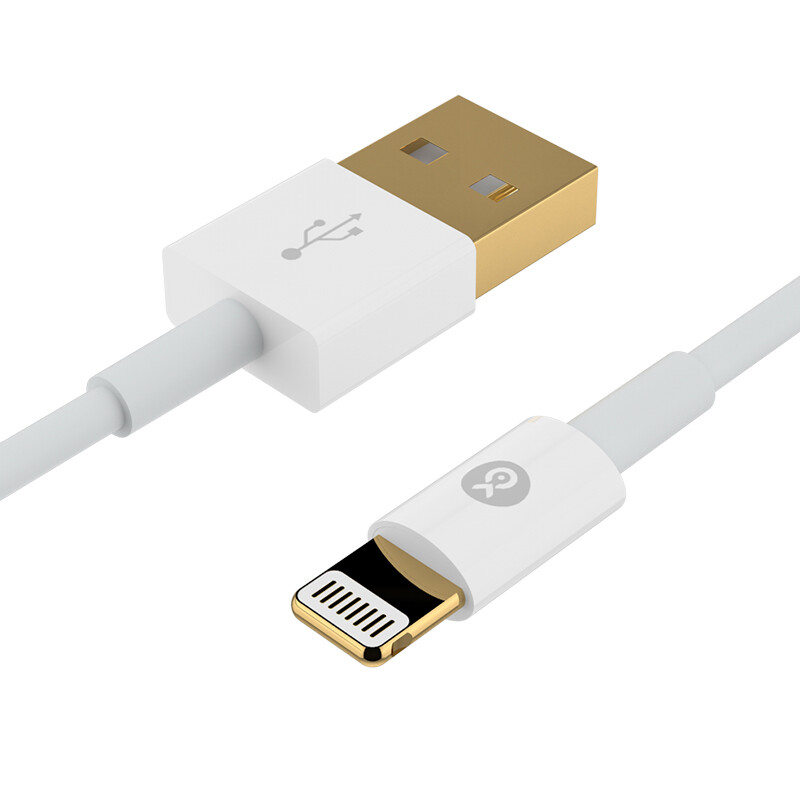 Biaze Apple 8 / 7 / 6 data cable gold plated 1.2m white mobile phone charger cable power cable supports iPhone 5 / 6S / 7 plus / 8 / X ipad Mini k26