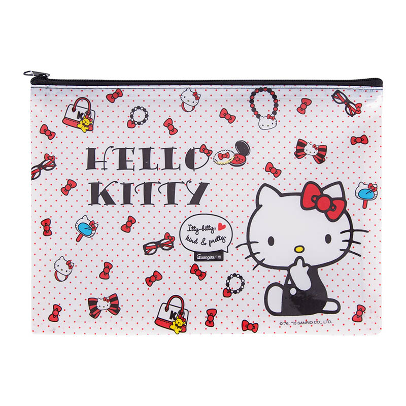 Guangbo 2 A5 mesh zipper file bag / data bag Kitty random kt88046