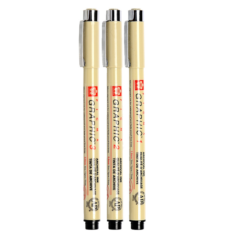 Sakura needle tube pen hook pen neutral pen signature pen drawing pen water pen xsdk123-3p hard head 3 sets [imported from Japan]