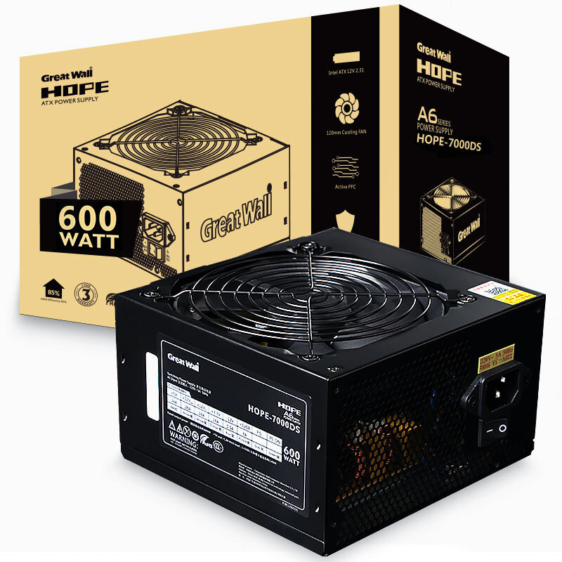 Great Wall rated 600W hope-7000ds power supply (60cm ultra long output line / active PFC / silent fan)