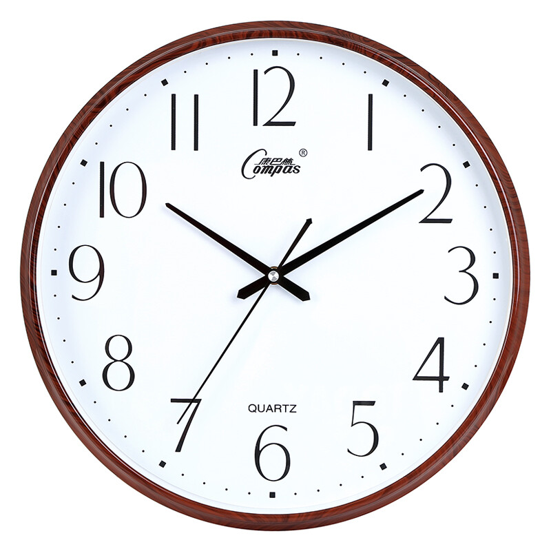 Compas wall clock 15 inch perpetual calendar creative mute living room clock calendar simple clock bedroom wall clock electronic quartz clock c3076 coffee wood