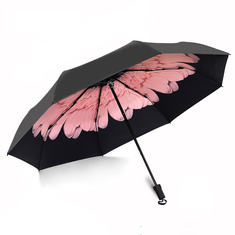 C'mon Rouge powder Daisy a1736 sunshade umbrella sunscreen umbrella black glue small black umbrella folding sunny umbrella sunshade female UV protection