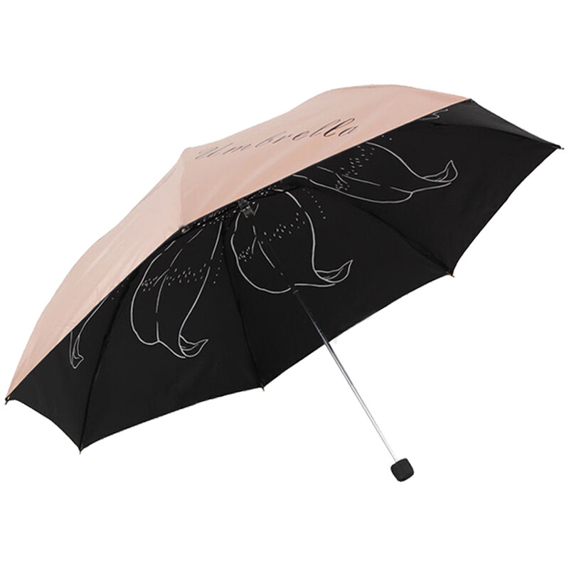 Paradise umbrella (sun protection index UPF50 +) achieve dream curd silk black glue three fold pencil sunny umbrella sun umbrella skin color (pink) 31020e