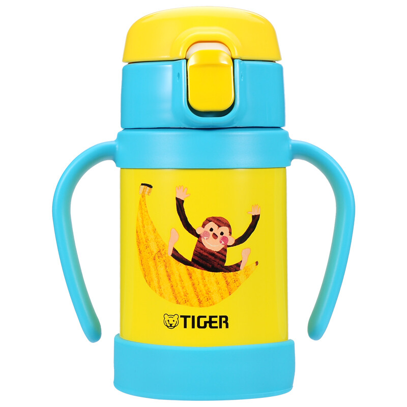 Tiger thermos cup infant and young children thermos cup straw vacuum water cup mck-a28c-yl little monkey (blue) 280ml