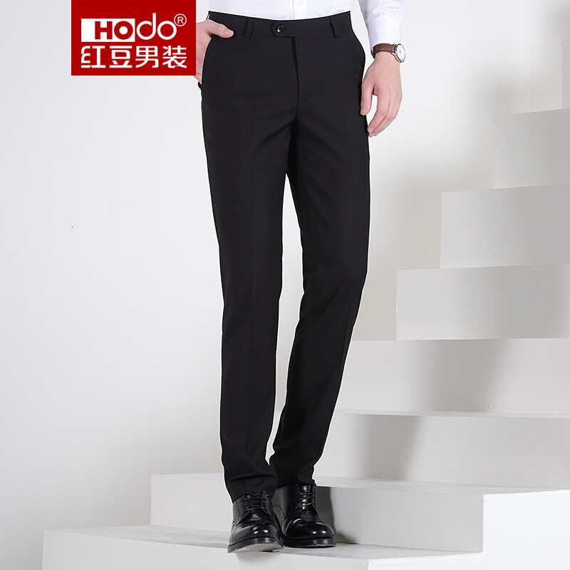 Red bean hodo men's suit men's business suit solid color slim fit men's suit S5 black 34