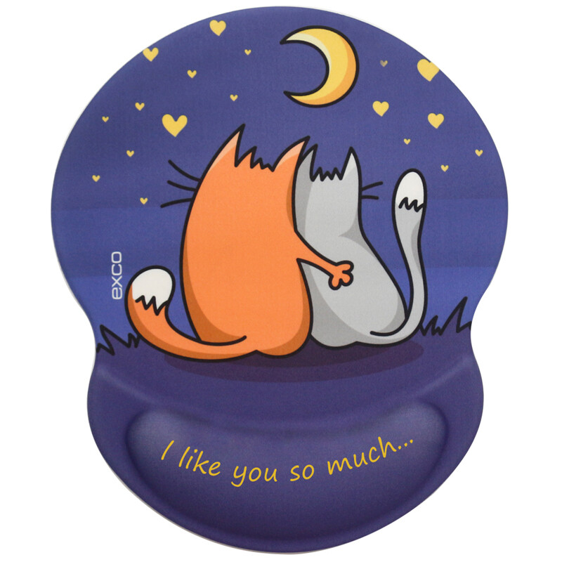 Yishiku EXCO loves you too much mouse pad wrist guard classic ergonomics thickened business home office wrist pad cloth surface wrist support anti-skid mouse pad msp016