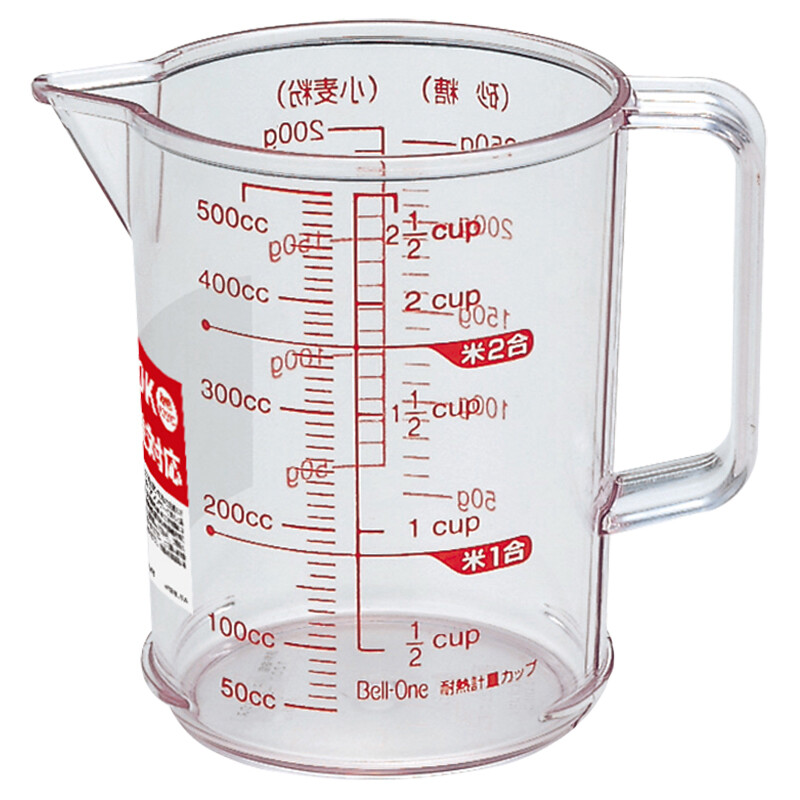 ASVEL heat resistant and high temperature resistant transparent plastic measuring cup baking Tool kitchen measuring cup three scales 500ml
