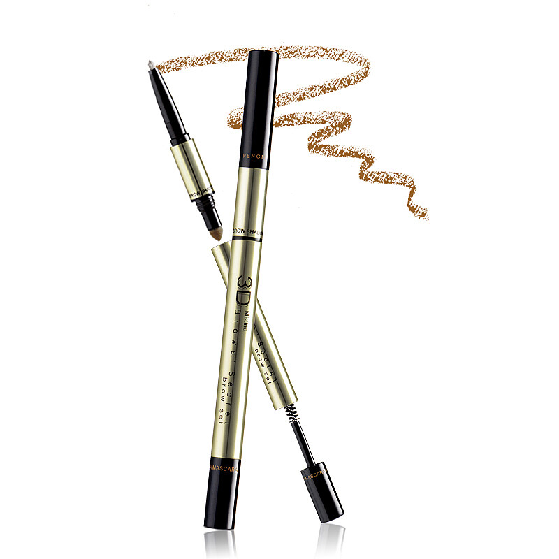 Mistine 3D three-dimensional eyebrow pencil eyebrow powder eyebrow dyeing cream three in one 1# dark brown waterproof non dizzy dyeing easy coloring lasting imported from Thailand