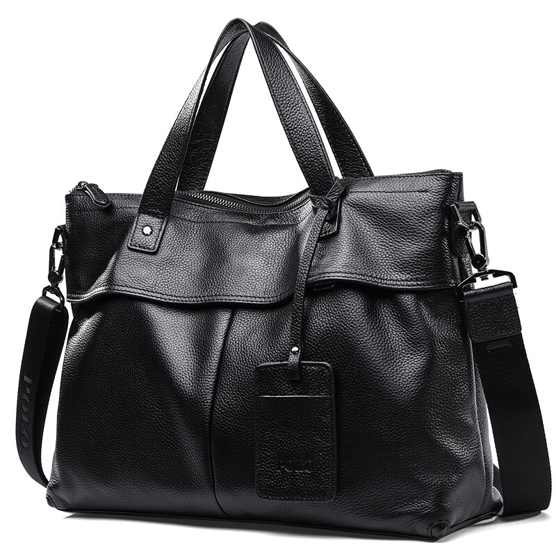 Polo men's large capacity handbag leisure fashion men's bag top leather business briefcase 041613 black
