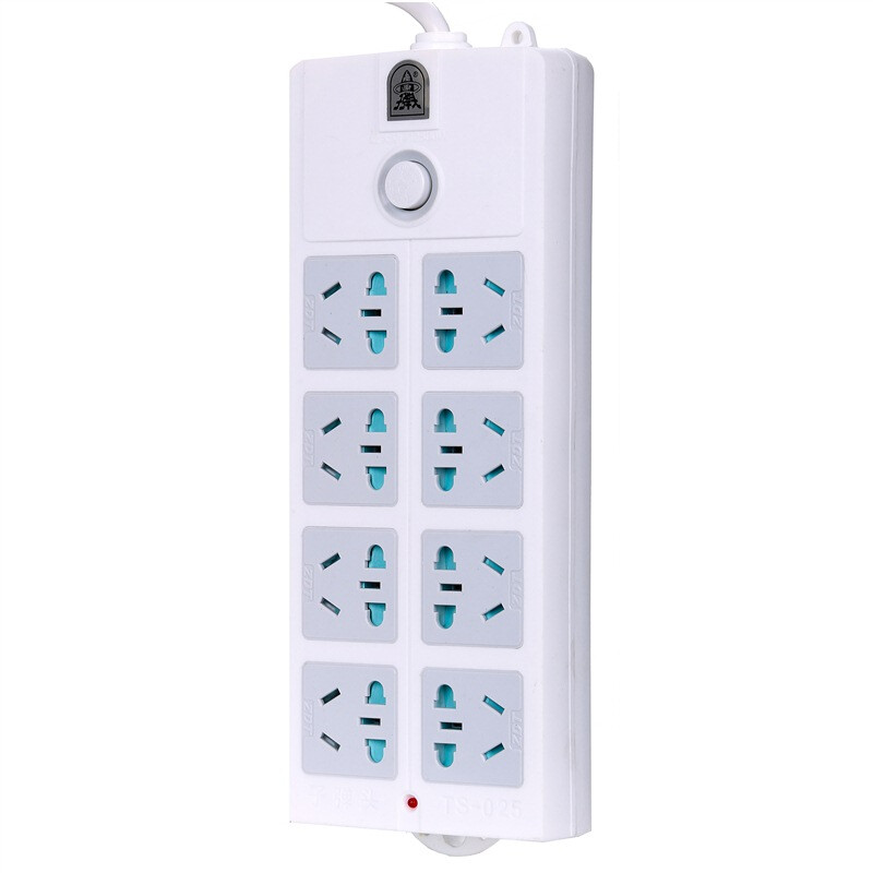 Bullet head ts-025 new national standard 8-bit total length 4.8m main control switch overload protection power socket / plug bank / patch panel