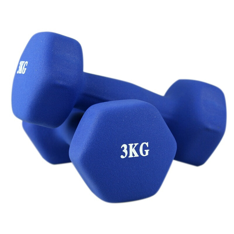Chengyue matte impregnated dumbbell male and female dumbbell handbell blue 6kg (3kg * 2) sports and fitness equipment household cy-100