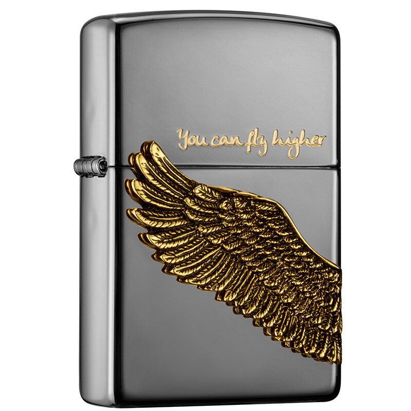 Zippo Lighter flying higher black ice badge zbt-1-2a kerosene windproof lighter