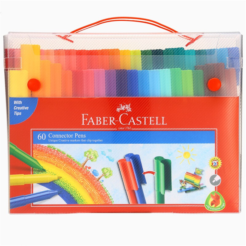 Faber Castell watercolor pen 60 color set can cut building blocks children's watercolor filling graffiti pen 155071