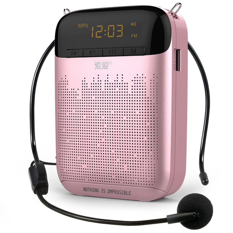 Sony Ericsson loudspeaker plug-in speaker sound player wired portable teacher guide waist hanging high-power teaching rose gold s-388
