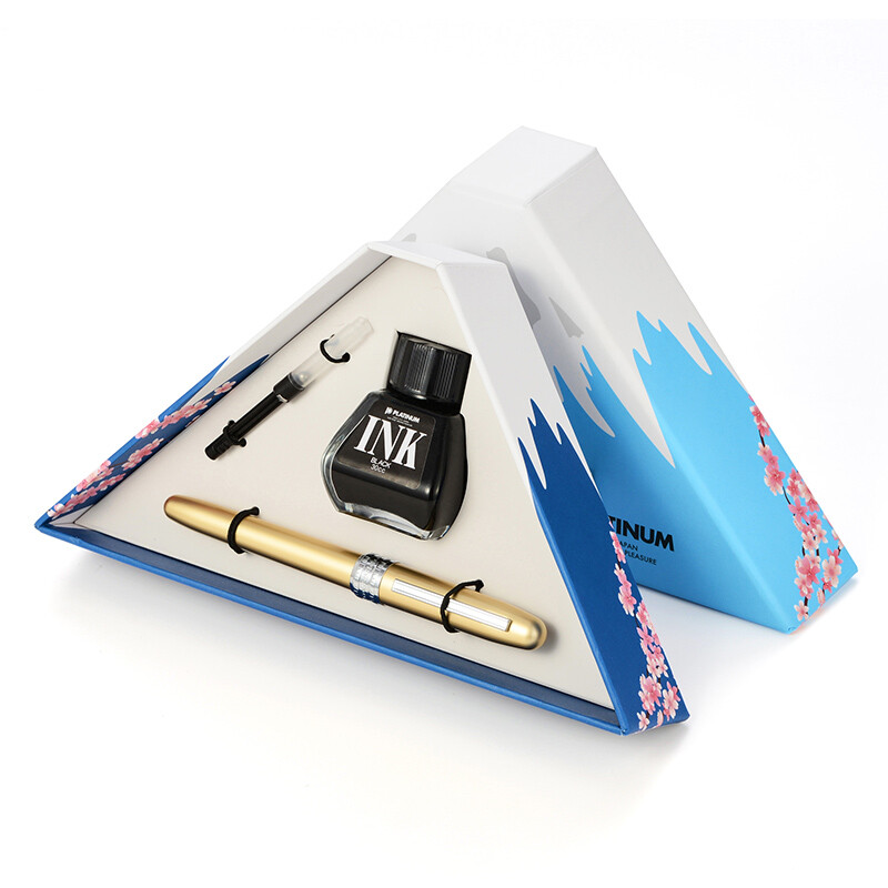 Platinum Fujiyama box drawing set color aluminum alloy pen / ink pen 0.3mm iridium NIB yellow pgb-1000
