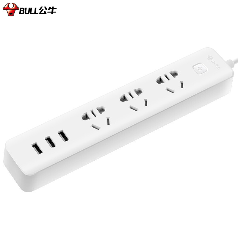 Bull gn-b403u new national standard smart USB socket patch panel / row / row / 3usb interface 3 holes, total length 1.8m, with protective door