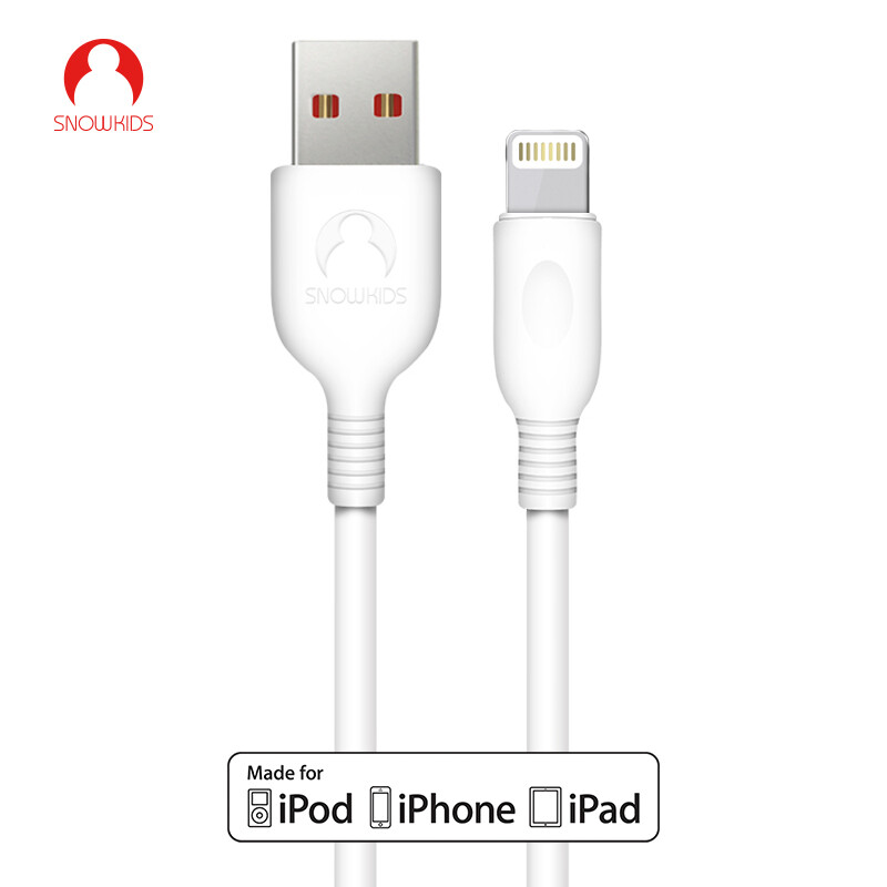 Snowkids Apple MFI certified 6S data cable mobile phone fast charging cable accessories charger power cord white 1.8m supports 5 / 6splus / iphone7 / 8 / 10 / X