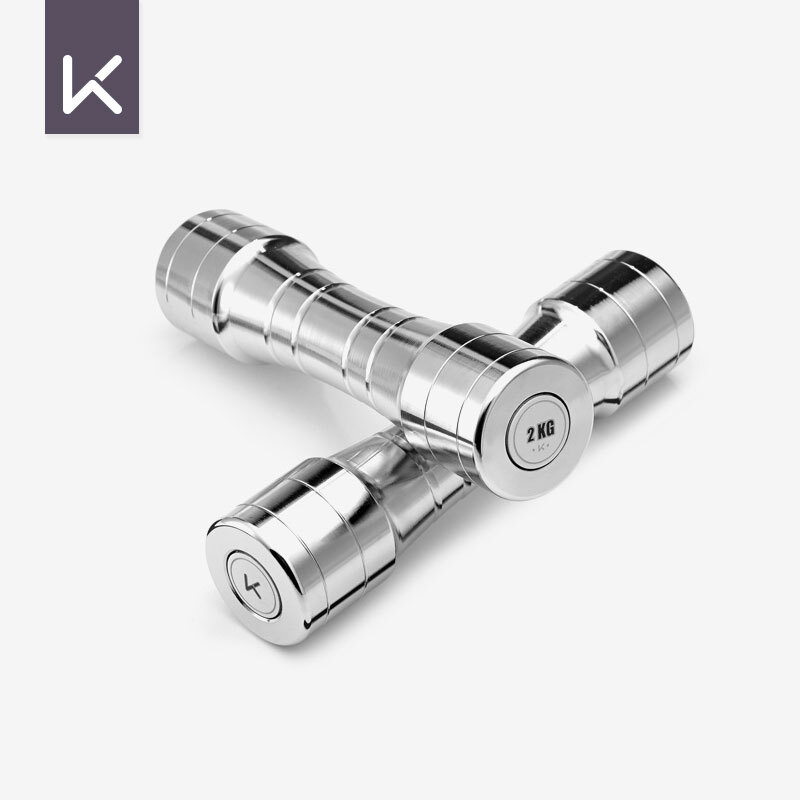 Keep plated pure steel dumbbell 2kg women's special high beauty fitness shaping muscle training Silver