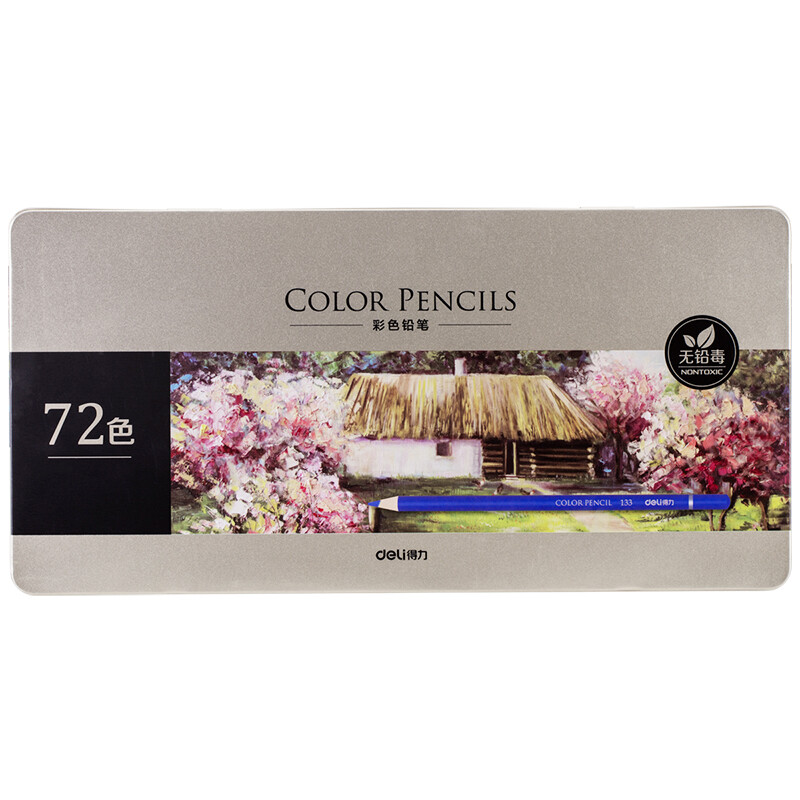 Deli iron box 72 color oily color lead color pencil filling pen 6568