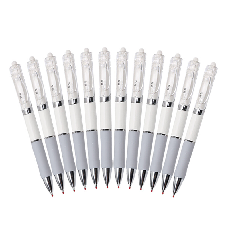 Chenguang (M & G) K35 white pen holder 0.5mm black classic push neutral pen signature pen 12 pens / box