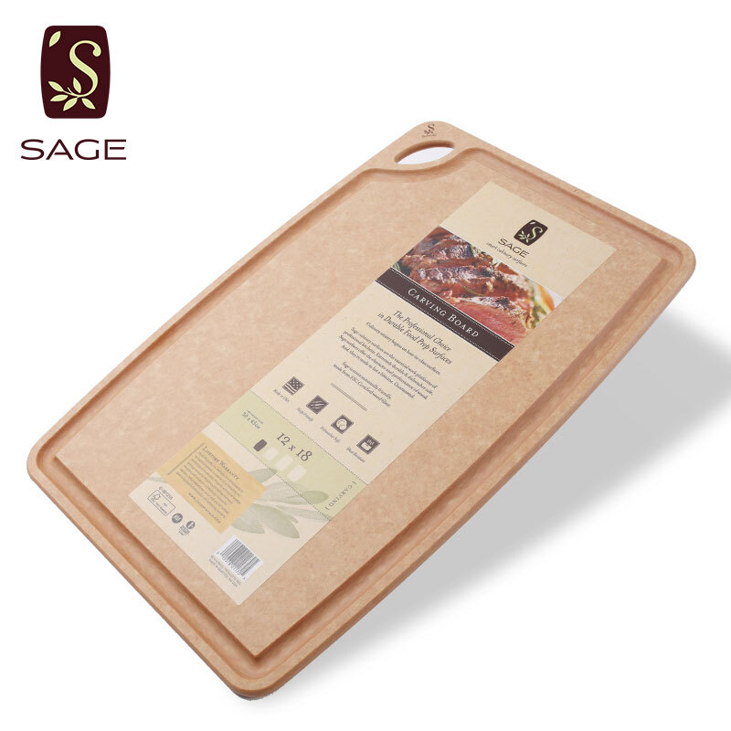Sage imported vegetable board from the United States. The solid wood cutting board is not easy to absorb water and mildew. The cutting board is 30 * 45cm (with groove and anti-skid pad)