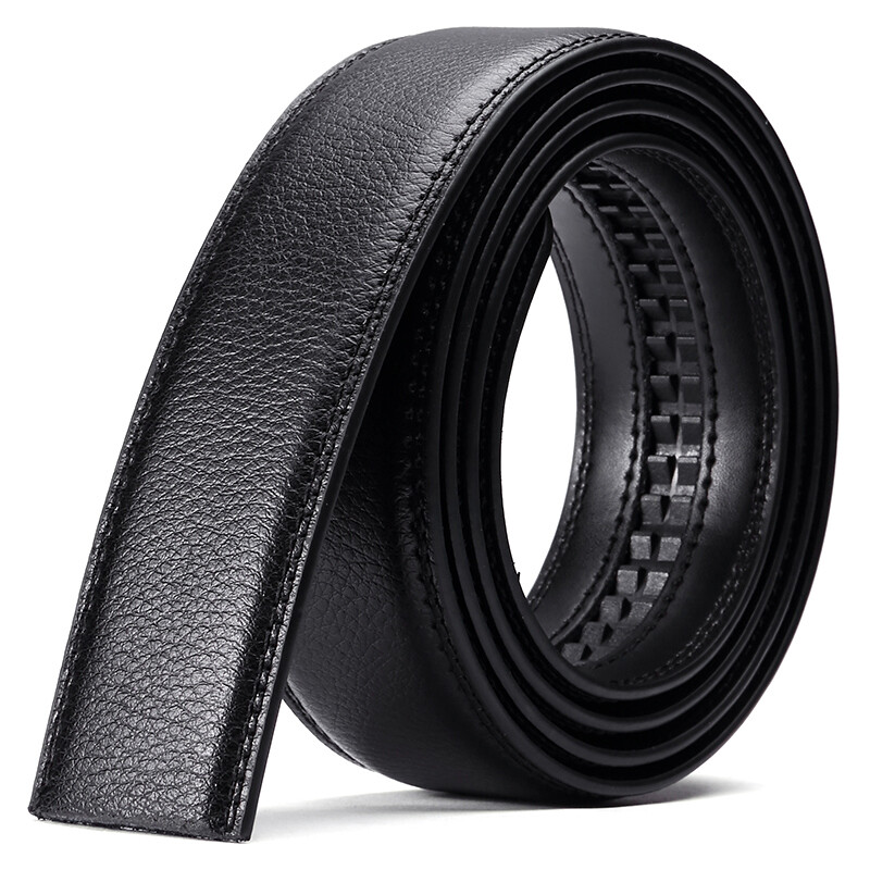 Bostanten men's Cowhide belt automatic buckle headless belt smooth buckle belt strip business belt trouser belt body b4173161 black